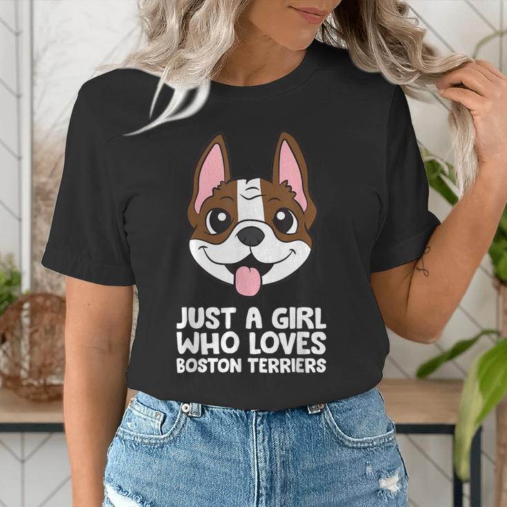Just a Girl Who Loves Boston Terriers Women's T-Shirt, funny gift