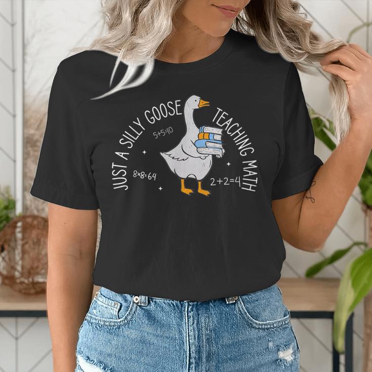 Just A Silly Goose Teaching Math Teacher Back To School Women's T-Shirt, funny gift Just A Silly Goose Teaching Math Teacher Back To School Women's T-Shirt, funny gift