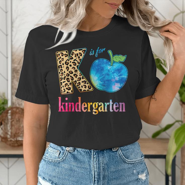 K Is For Kindergarten Teacher Tie Dye Back To School Kinder For Men Women Girls Kids Women's T-Shirt, funny gift