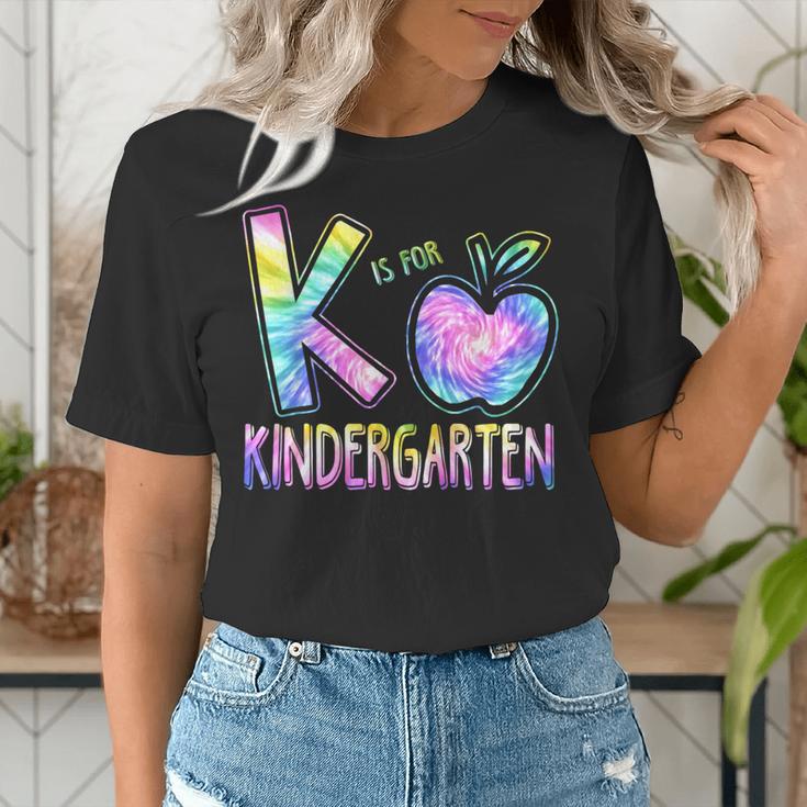 K Is For Kindergarten Teacher Tie Dye Back To School Kinder Women's T-Shirt, funny gift