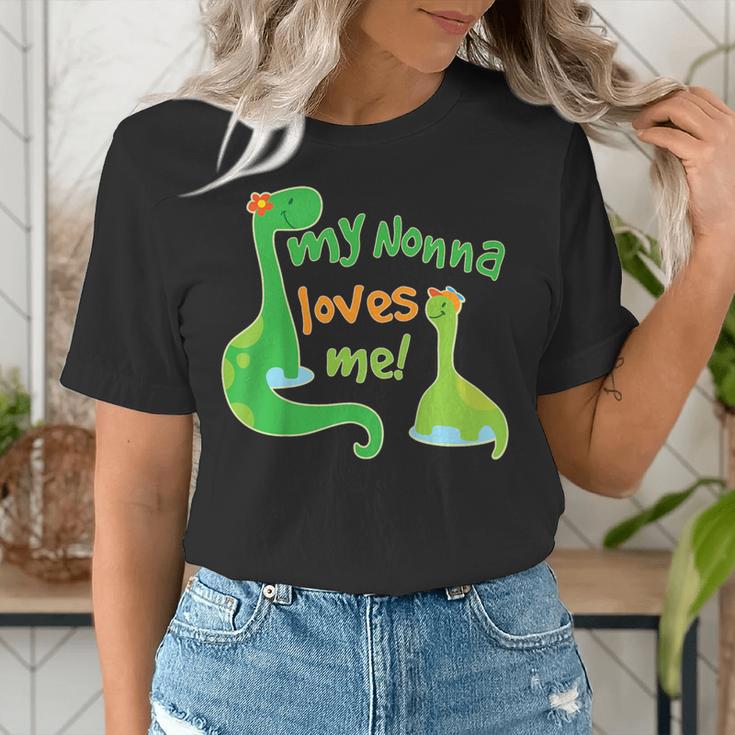 Kids My Nonna Loves Me Dinosaur Grandson Women's T-Shirt, funny gift