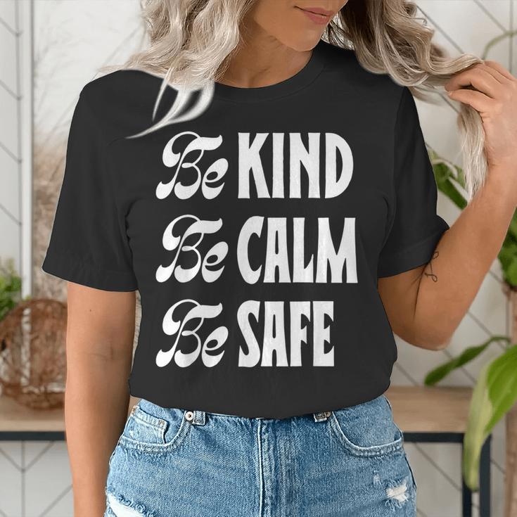 Be Kind Be Calm Be Safe Awareness For Teachers For Men Women Kids Women's T-Shirt, funny gift Be Kind Be Calm Be Safe Awareness For Teachers For Men Women Kids Women's T-Shirt, funny gift