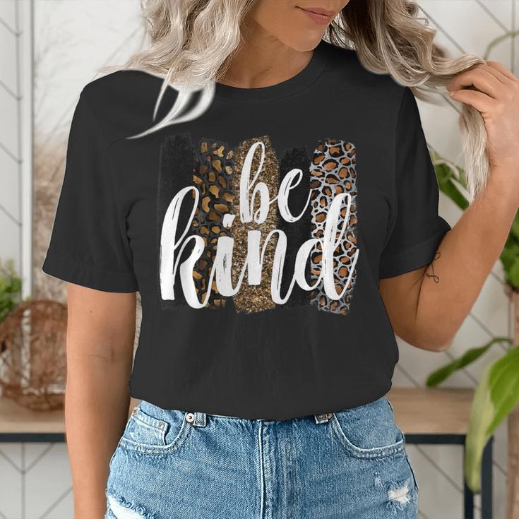 Be Kind Women Inspirational Teacher Animal Print Women's T-Shirt, funny gift