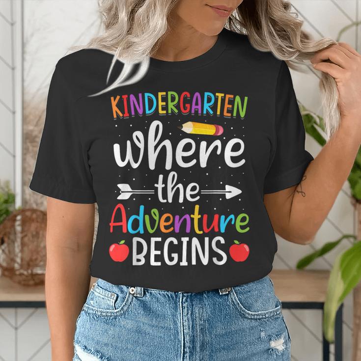 Kindergarten Where The Adventure Begins Shirt Children's Teacher Women's T-Shirt, funny gift Kindergarten Where The Adventure Begins Shirt Children's Teacher Women's T-Shirt, funny gift