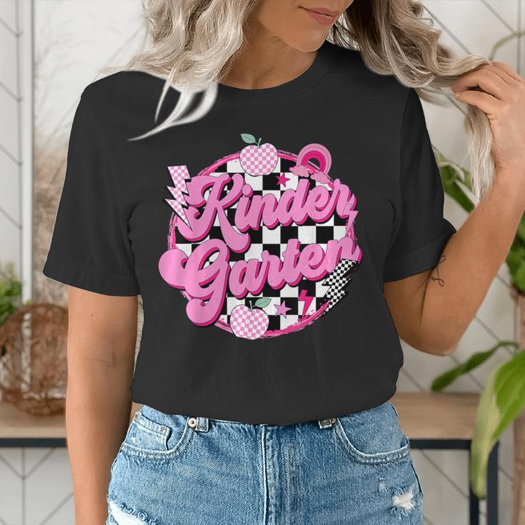 Kindergarten Teacher Women Checkered First Day Of School Women's T-Shirt, funny gift Kindergarten Teacher Women Checkered First Day Of School Women's T-Shirt, funny gift