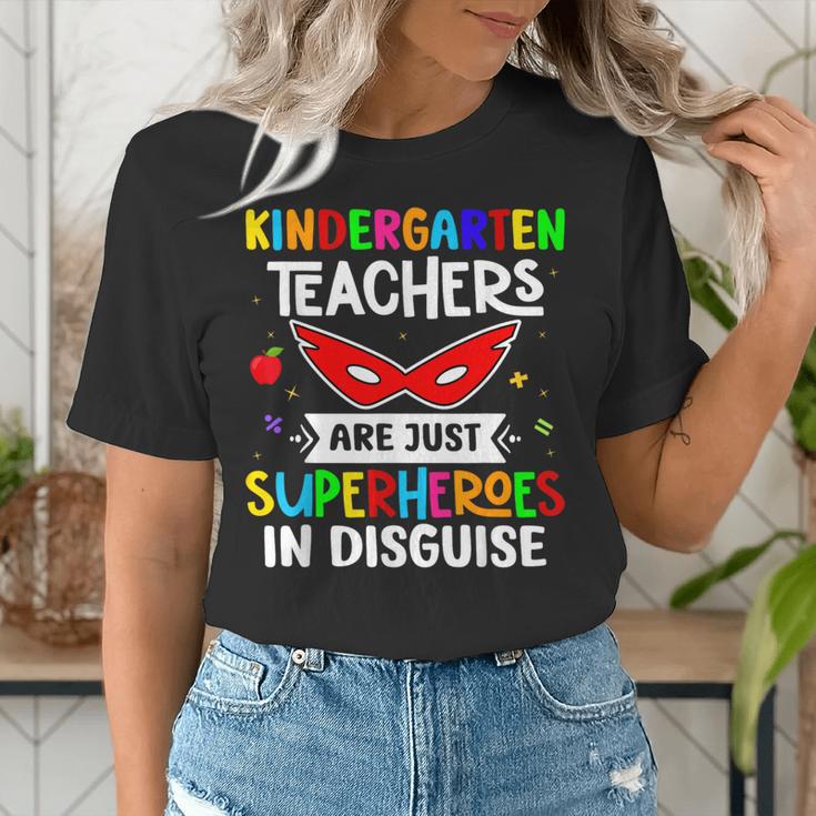 Kindergarten Teachers Are Just Superheroes In Disguise Women's T-Shirt, funny gift