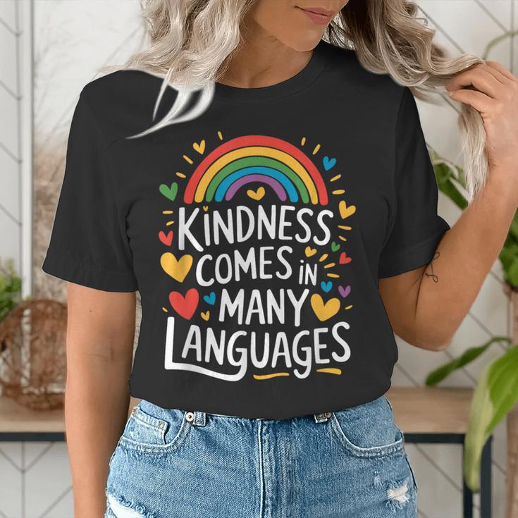 Kindness Comes In Many Languages ESL English Teacher Women's T-Shirt, Esl Teacher Shirts, English Teacher Shirts, funny gift