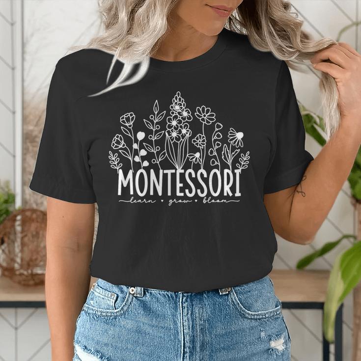 Learn Grow Bloom Wildflowers Appreciation Montessori Teacher Women's T-Shirt, funny gift Learn Grow Bloom Wildflowers Appreciation Montessori Teacher Women's T-Shirt, funny gift