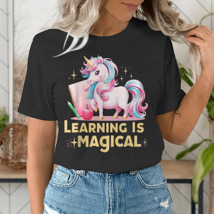 LEARNING IS MAGICAL TEACHER UNICORN BACK TO SCHOOL UNICORN Women's T-Shirt, funny gift LEARNING IS MAGICAL TEACHER UNICORN BACK TO SCHOOL UNICORN Women's T-Shirt, funny gift