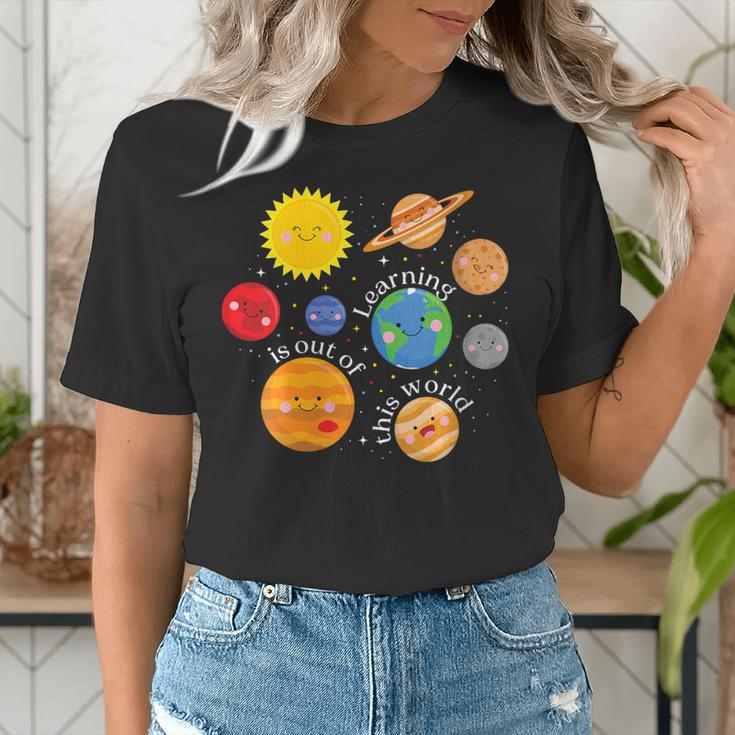 Learning Is Out Of This World Science Teacher Planets Women's T-Shirt, Science Teacher Shirts, funny gift Learning Is Out Of This World Science Teacher Planets Women's T-Shirt, Science Teacher Shirts, funny gift