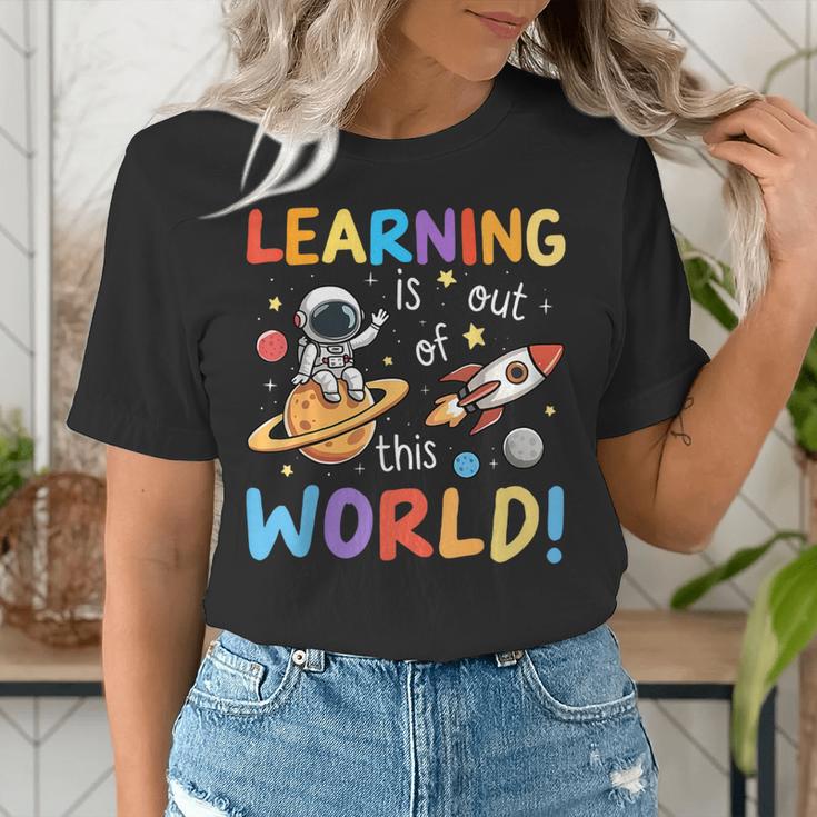 Learning Is Out Of This World Space Back To School Teacher Women's T-Shirt, funny gift Learning Is Out Of This World Space Back To School Teacher Women's T-Shirt, funny gift
