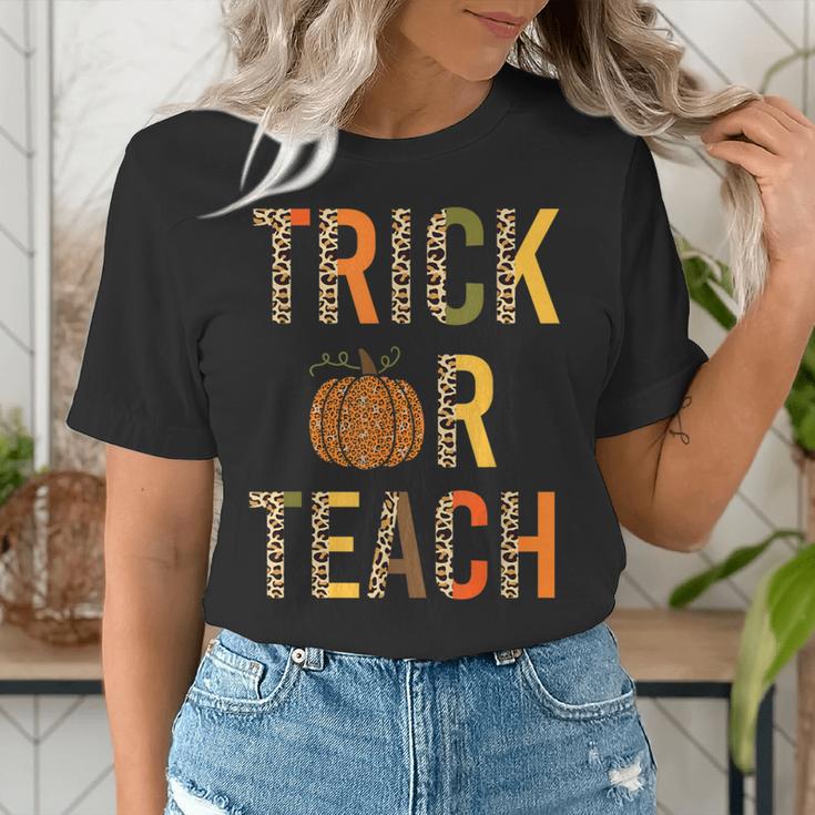 Leopard Trick Or Teach Halloween Teacher Costume Women Women's T-Shirt, funny gift Leopard Trick Or Teach Halloween Teacher Costume Women Women's T-Shirt, funny gift