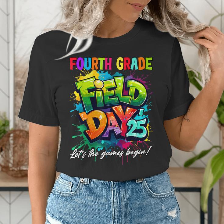Let The Games Begin Fourth Grade Field Day 2025 Teacher Kid Women's T-Shirt, funny gift Let The Games Begin Fourth Grade Field Day 2025 Teacher Kid Women's T-Shirt, funny gift