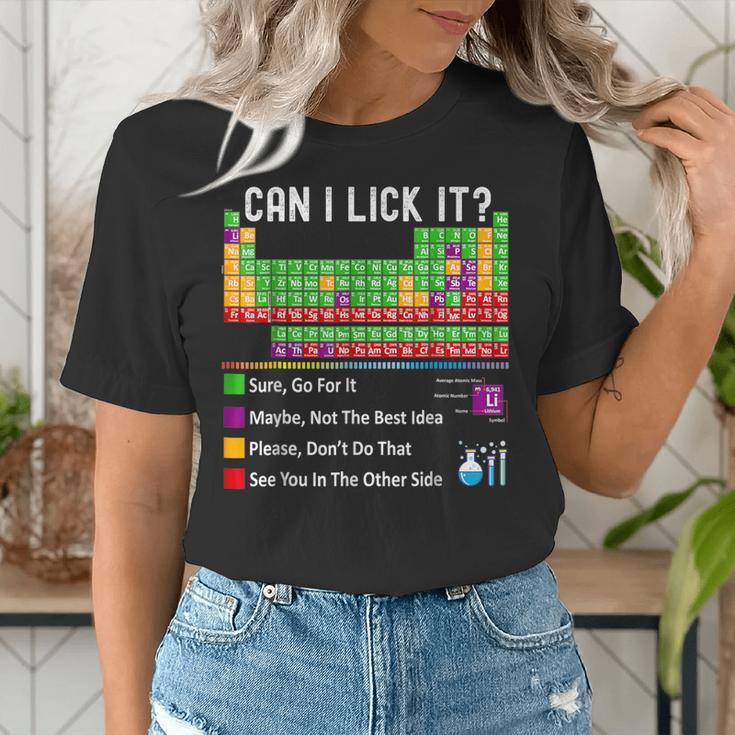 Can I Lick It Periodic Table Chart Science Teacher Cool Meme Women's T-Shirt, Science Teacher Shirts, funny gift