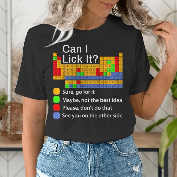 Can I Lick It Periodic Table Chemistry Teachers Women's T-Shirt, funny gift
