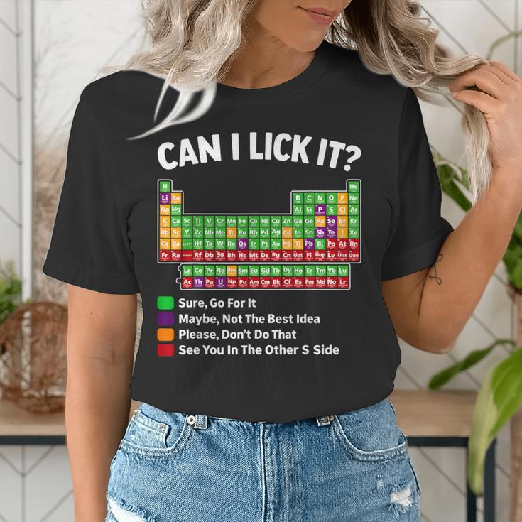 Can I Lick It Periodic Table Shirt Science Chemistry Teacher Women's T-Shirt, Science Teacher Shirts, funny gift