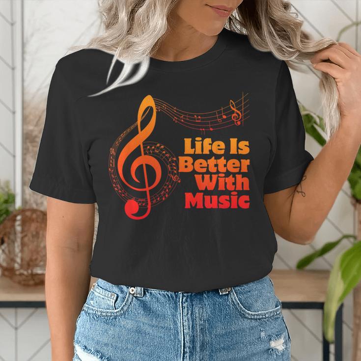 Life Is Better With Music Theory Musician Teacher Notes Clef Women's T-Shirt, funny gift Life Is Better With Music Theory Musician Teacher Notes Clef Women's T-Shirt, funny gift