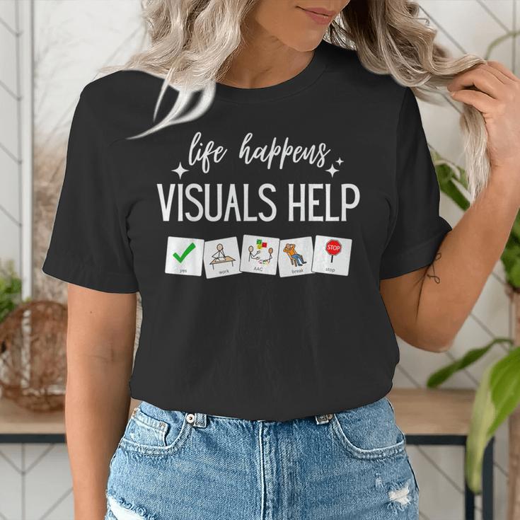 Life Happens Visuals Help Special Education Teacher Aide Men Women Women's T-Shirt, funny gift