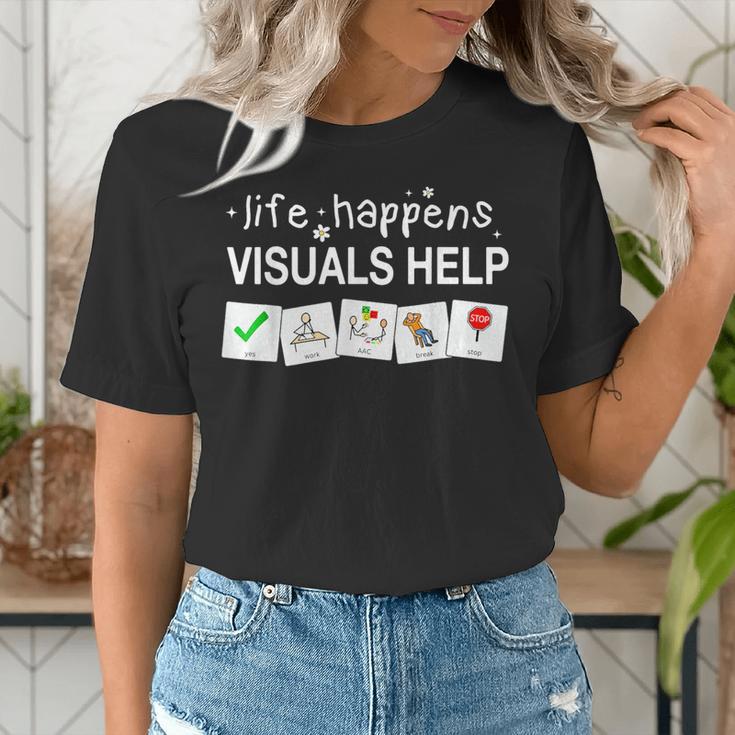 Life Happens Visuals Help Special Education Teacher Aide Women's T-Shirt, funny gift Life Happens Visuals Help Special Education Teacher Aide Women's T-Shirt, funny gift