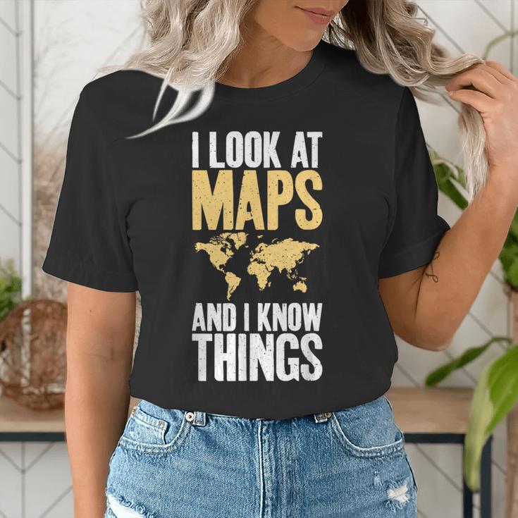 I Look At Maps And i Know Things Teacher Geographer Women's T-Shirt, funny gift I Look At Maps And i Know Things Teacher Geographer Women's T-Shirt, funny gift