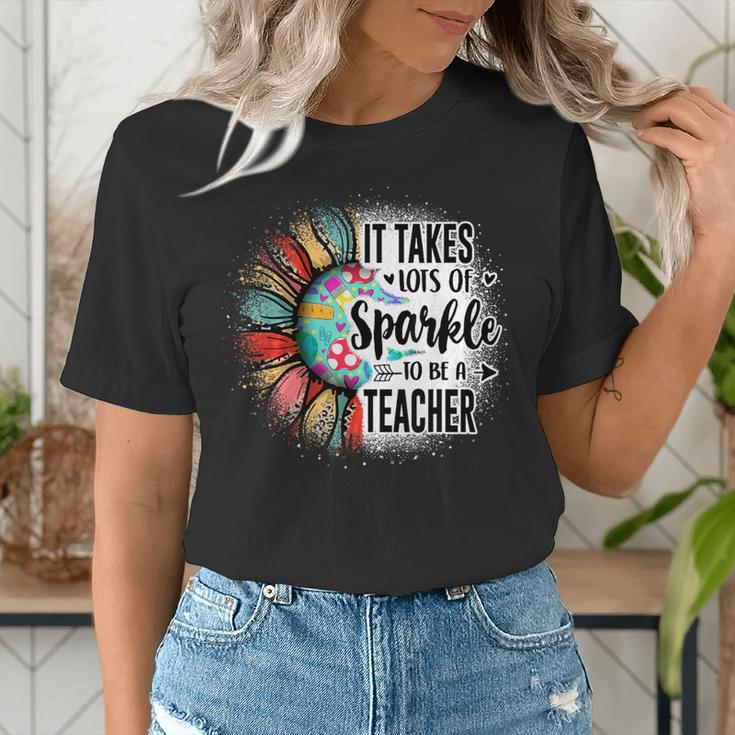 It Take Lots Of Sparkle To Be A Teacher With Sunflower Women's T-Shirt, funny gift It Take Lots Of Sparkle To Be A Teacher With Sunflower Women's T-Shirt, funny gift