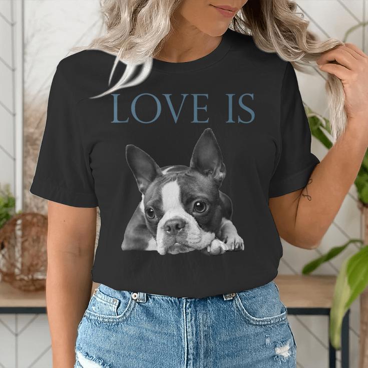 Love Is Boston Terrier Bostie Women's T-Shirt, funny gift