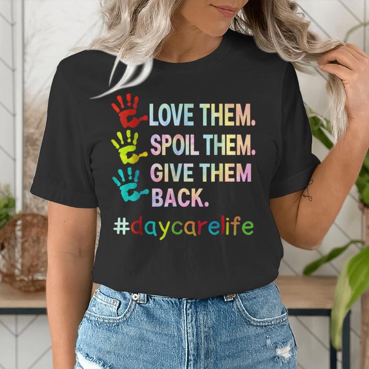 Love Daycare Provider Childcare Teacher Tie Dye Women's T-Shirt, funny gift Love Daycare Provider Childcare Teacher Tie Dye Women's T-Shirt, funny gift