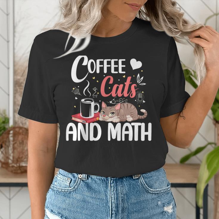 I Love Math Cats And Coffee Heart Mathematics Teacher Women's T-Shirt, funny gift I Love Math Cats And Coffee Heart Mathematics Teacher Women's T-Shirt, funny gift