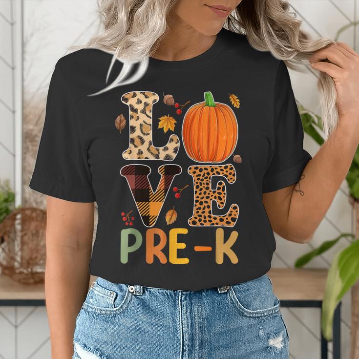 Love Pre-k Teacher Shirts Autumn Fall Pumpkin Fall Leopard Women's T-Shirt, funny gift Love Pre-k Teacher Shirts Autumn Fall Pumpkin Fall Leopard Women's T-Shirt, funny gift