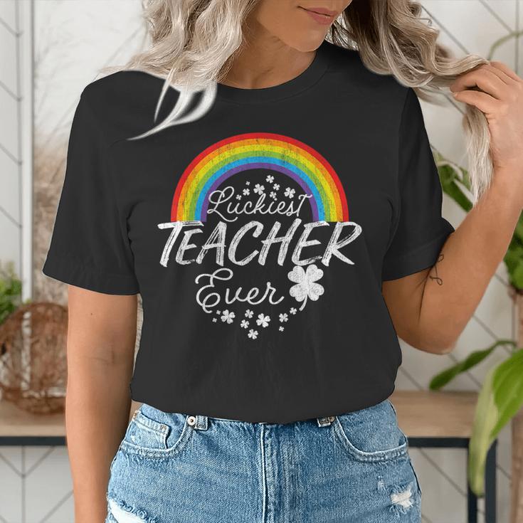 Luckiest Teacher Ever Rainbow- St Patricks Day Teacher Women's T-Shirt, funny gift Luckiest Teacher Ever Rainbow- St Patricks Day Teacher Women's T-Shirt, funny gift
