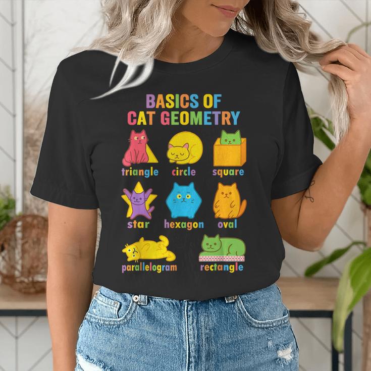 Math Cat Geometry Back To School Mathematics Teacher Women's T-Shirt, funny gift