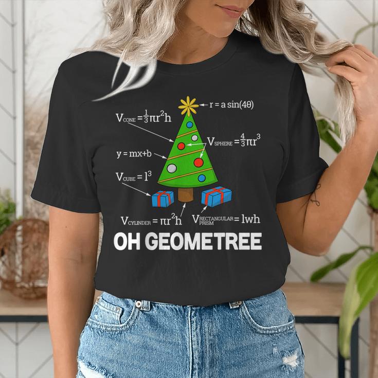Math Geometry Christmas Tree Geometree Teacher Women's T-Shirt, funny gift