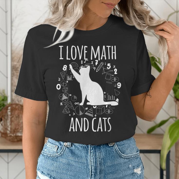 Math Nerd Math Teacher Cat Lover I Love Math And Cats Women's T-Shirt, funny gift