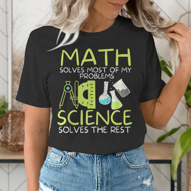 Math Solves Most Of My Problems Science Math Science Teacher Women's T-Shirt, Science Teacher Shirts, funny gift