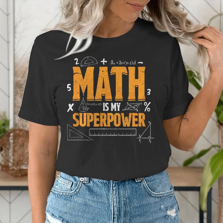 Math Is My Superpower Math Teacher Student Women's T-Shirt, funny gift