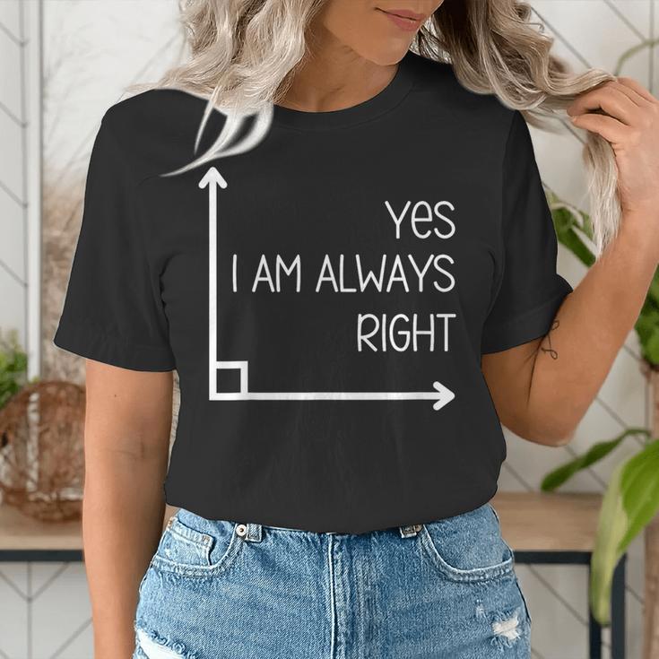 Math Teacher Geometry Angle Pun I'm Yes Always Right Women's T-Shirt, funny gift Math Teacher Geometry Angle Pun I'm Yes Always Right Women's T-Shirt, funny gift