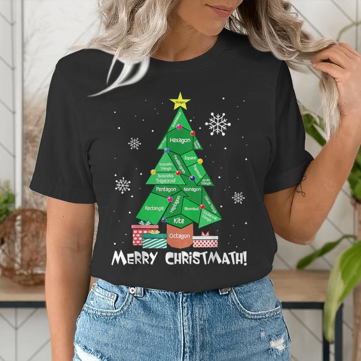 Math Teacher Polygon Christmas Tree Geometry Merry Christmas Women's T-Shirt, funny gift