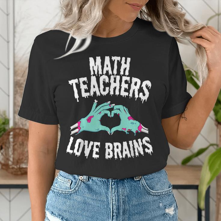 Math Teachers Love Brains Halloween Zombie Men Women T-Shirt Women's T-Shirt, funny gift Math Teachers Love Brains Halloween Zombie Men Women T-Shirt Women's T-Shirt, funny gift