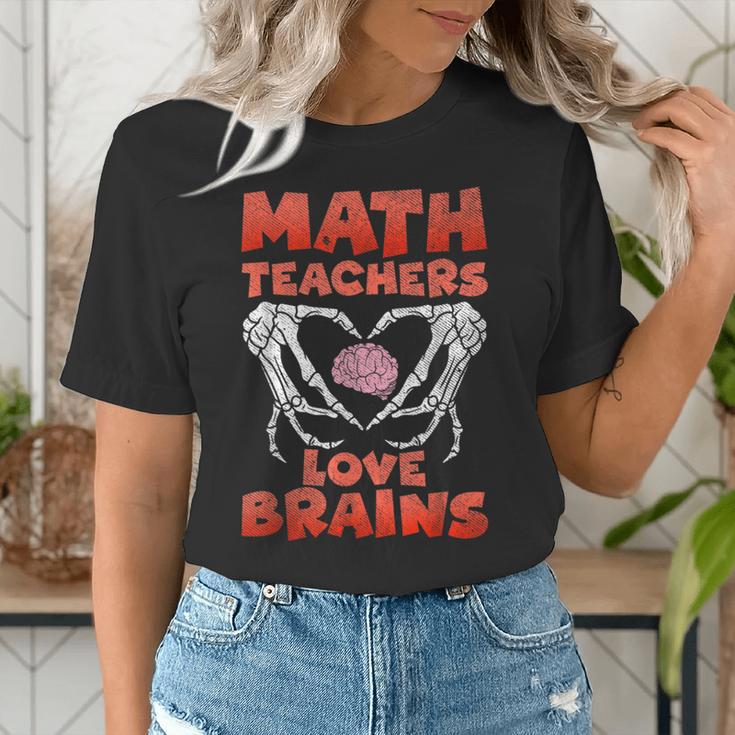 Math Teachers Love Brains Scary Halloween Men Women Women's T-Shirt, funny gift Math Teachers Love Brains Scary Halloween Men Women Women's T-Shirt, funny gift