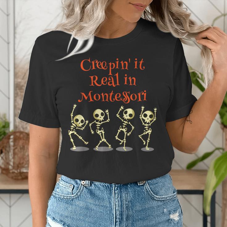 Montessori Creepin' It Real HALLOWEEN School Teacher Shirt Women's T-Shirt, funny gift Montessori Creepin' It Real HALLOWEEN School Teacher Shirt Women's T-Shirt, funny gift