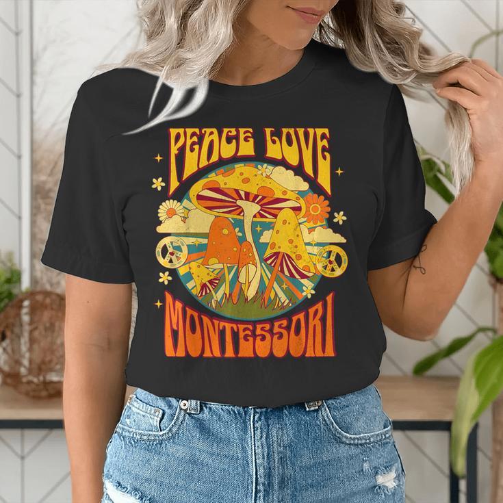 Montessori School Montessori Teacher Peace Love Montessori For Men Women Women's T-Shirt, funny gift
