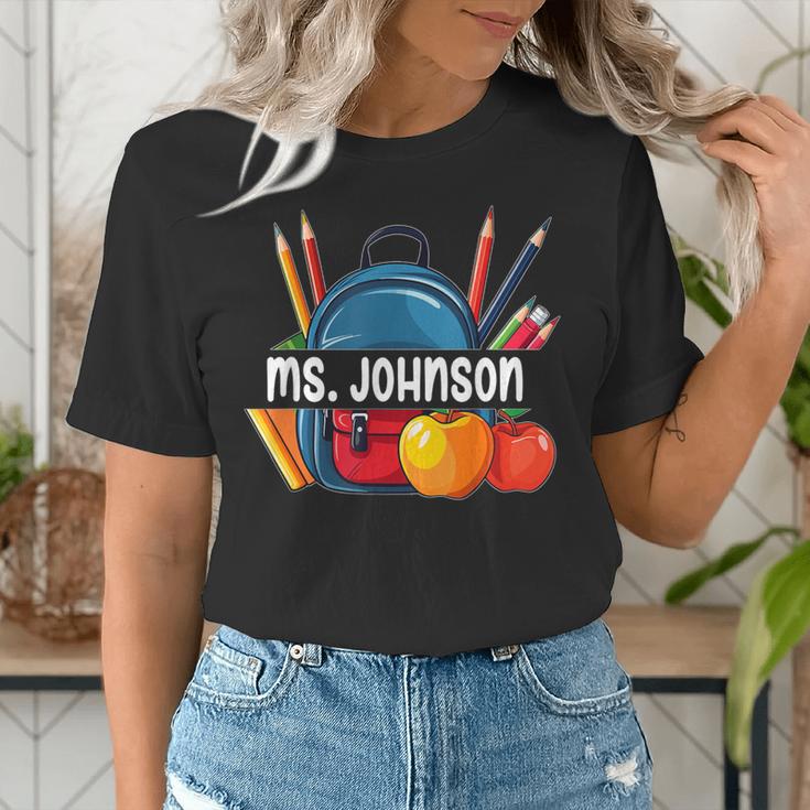 Ms Johnson Personalized Name Back To School Teacher For Men Women Kids Women's T-Shirt, funny gift Ms Johnson Personalized Name Back To School Teacher For Men Women Kids Women's T-Shirt, funny gift