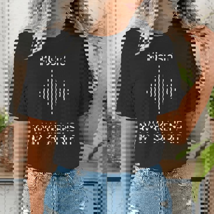 Music Awakens My Spirit Inspiring Musician Teacher Quote Women&#x27;s T-Shirt, funny gift