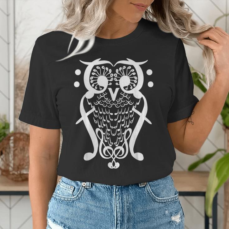 Music Note Owl Shirt Musicians Teacher Birthday Bird Women's T-Shirt, funny gift Music Note Owl Shirt Musicians Teacher Birthday Bird Women's T-Shirt, funny gift