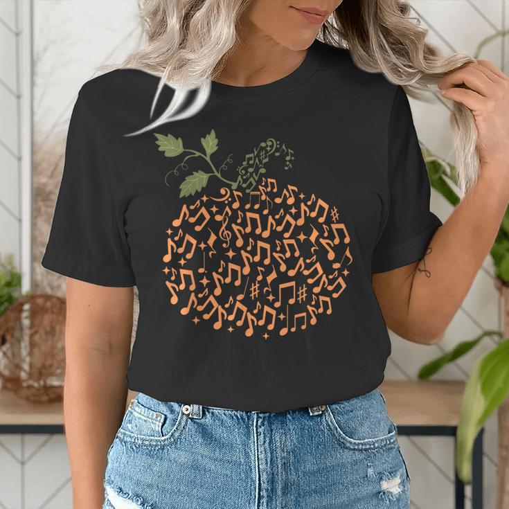 Music Notes Pumpkin Fall Music Teacher Autumn Halloween Women's T-Shirt, funny gift Music Notes Pumpkin Fall Music Teacher Autumn Halloween Women's T-Shirt, funny gift