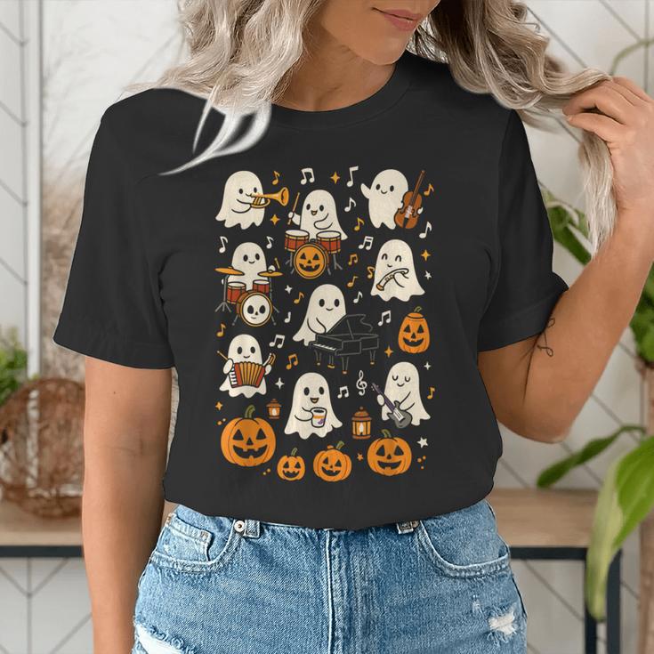 Music Teacher Orchestra Shirt Spooky Halloween Ghost Band Women's T-Shirt, funny gift Music Teacher Orchestra Shirt Spooky Halloween Ghost Band Women's T-Shirt, funny gift
