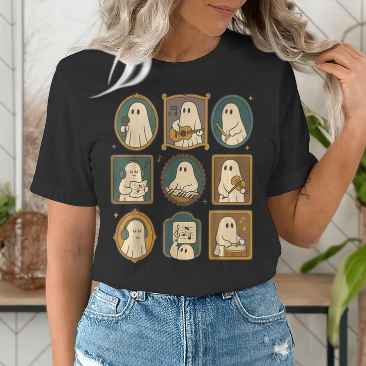 Music Teacher Orchestra Spooky Halloween Ghost Band Women's T-Shirt, funny gift Music Teacher Orchestra Spooky Halloween Ghost Band Women's T-Shirt, funny gift