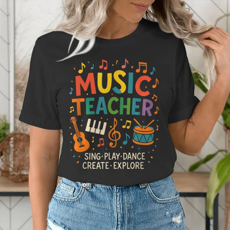 Music Teacher Music Sing Play Dance Choir Piano Women's T-Shirt, funny gift Music Teacher Music Sing Play Dance Choir Piano Women's T-Shirt, funny gift