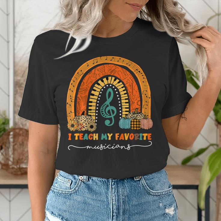 Music Teacher I Teach My Favorite Musicians Autumn Rainbow Men Women Women's T-Shirt, funny gift Music Teacher I Teach My Favorite Musicians Autumn Rainbow Men Women Women's T-Shirt, funny gift
