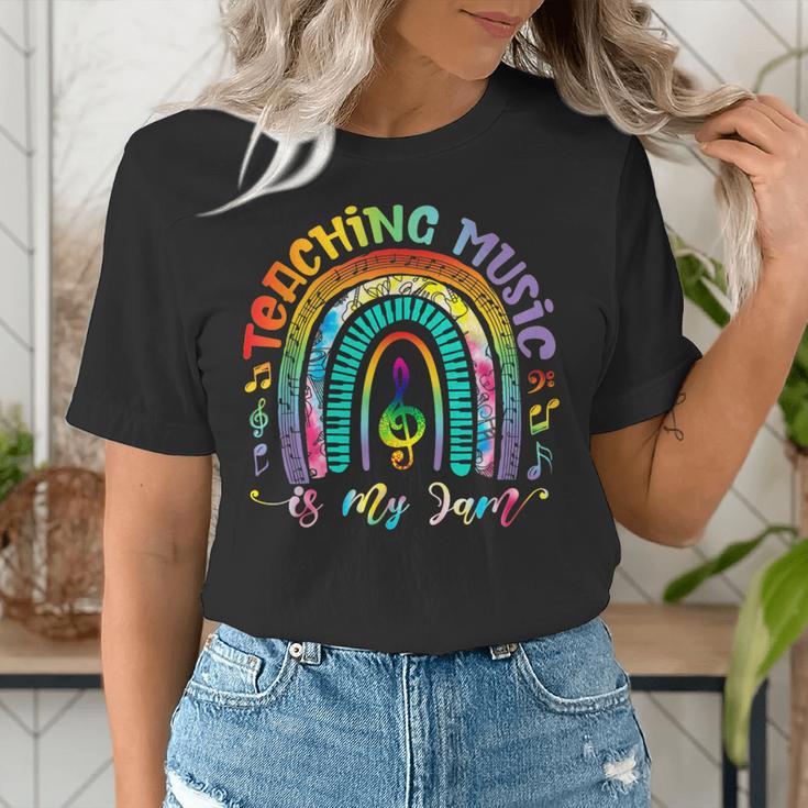 Musical Teacher Teaching Music Is My Jam Rainbow Tie Dye Women's T-Shirt, funny gift Musical Teacher Teaching Music Is My Jam Rainbow Tie Dye Women's T-Shirt, funny gift